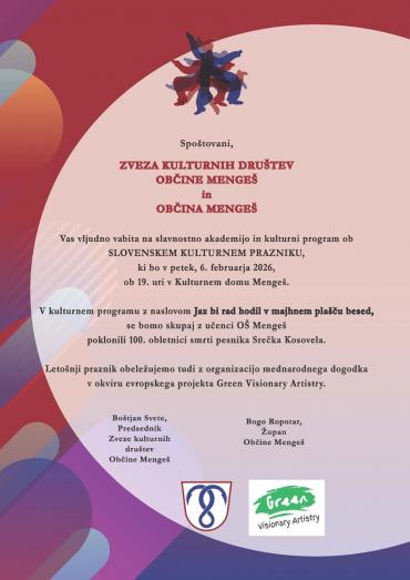 Vabilo ob kulturnem prazniku